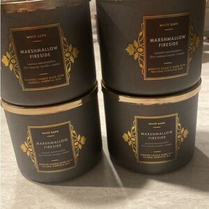 White Barn Marshmallow Fireside Candle Set - Black and Gold